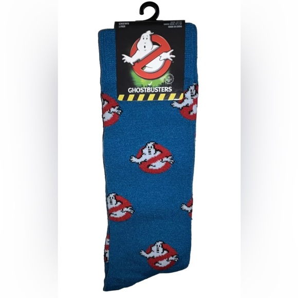 Ghostbusters Crew Socks 1 Pair Men 6.5-12 Blue White Red No Ghost Logo NEW! Bill - Picture 1 of 10